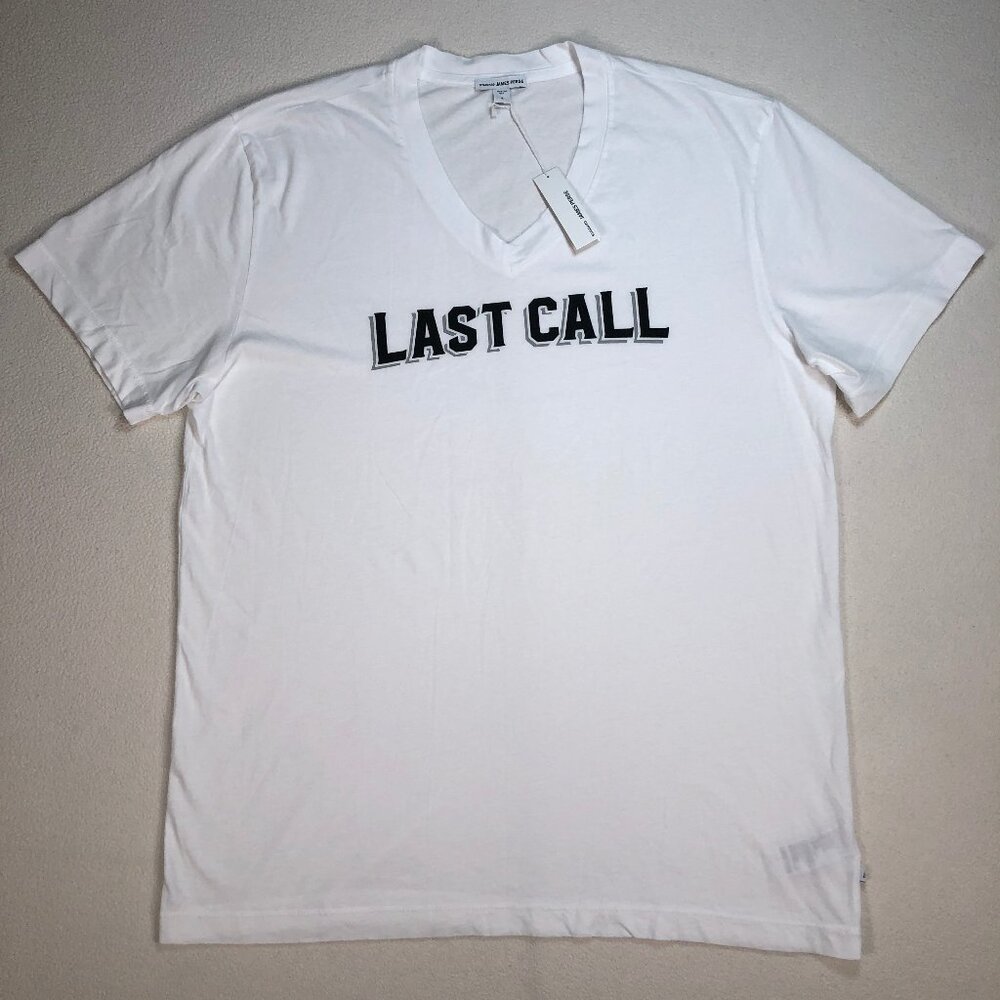 NWT James Perse T Shirt Men's 4 XL White V‎ Neck Cotton Last Call MLJ3352